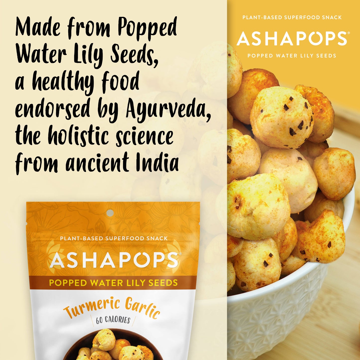 Popped Water Lily Seeds, Turmeric Garlic