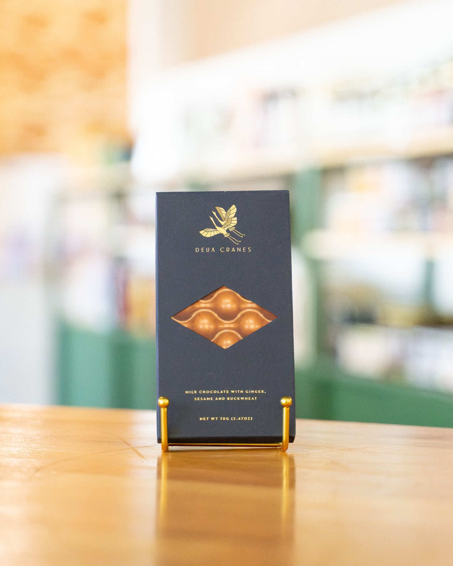 Milk Chocolate with Ginger, Sesame & Buckwheat