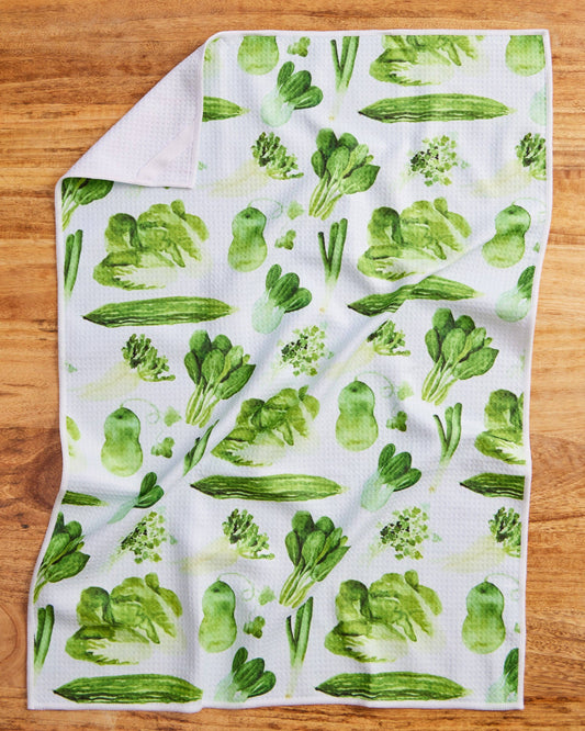 Asian Vegetable Waffle Weave Towel