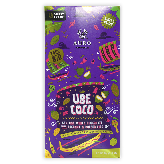 White Chocolate Ube with Coconut & Puffed Rice