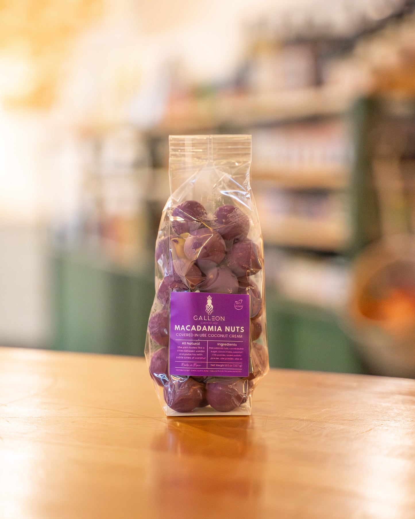 Ube Chocolate Covered Macadamia Nuts